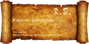 Kapros Dorottya névjegykártya